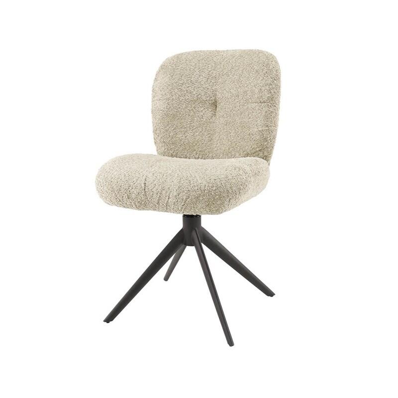 Vivabita Matelpro - Lot de 2 chaises modernes pivotantes en tissu bouclé Jessica - Sable - 3665367321907_0