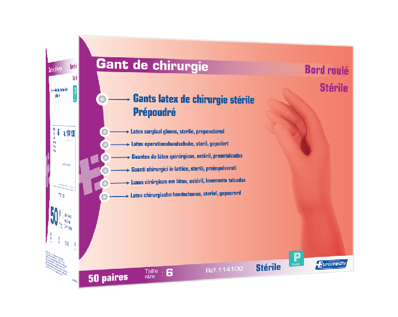 50 paires gants EUROMEDIS stériles à usage unique CE en latex poudré pour chirurgie - GPLPSTRCH-IM04/ML_0