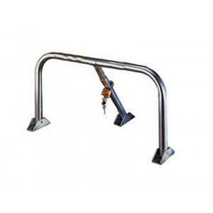 Barrière de parking individuelle - Réservation de stationnement privé - Fermeture par cadenas - Tube zingué antirouille_0