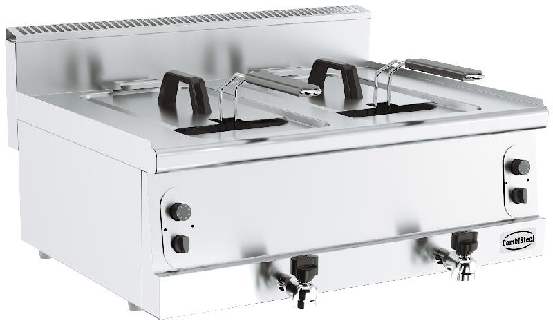 Friteuse à gaz 2x8L - Base 600 - Combisteel 7178.0085 - Modèle de table performant et robuste_0