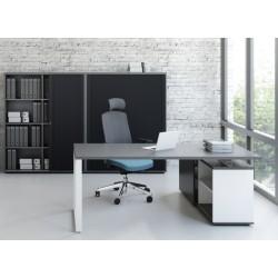 Bureau individuel Ogi Q avec crédence - MDD - Confort de travail optimal_0