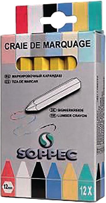 Craie de marquage boîte avec 12 un.En jaune sans emballage papier 12 pièces/boîte SOPPEC_0