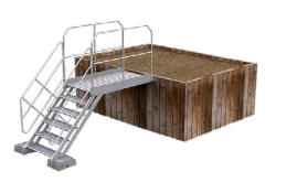 Escalier droit avec palier d'accès sécurité - montage rapide - conforme NF E 85-015 et NF E 85-013_0