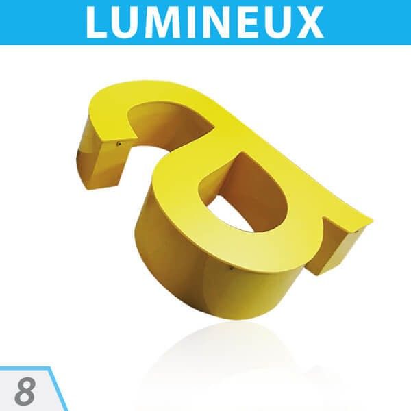 Lettres boitier lumineuses - Lettrage 3D en aluminium avec face plexi - 820x4225 mm - Direct Enseignes_0