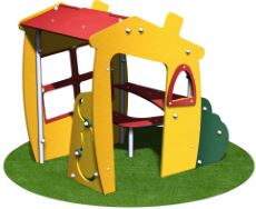 Maisonnette inox gamme Declik - DKM2 - Structures de jeux à thèmes pour enfants de 6 mois à 4 ans - Créa Équipements_0