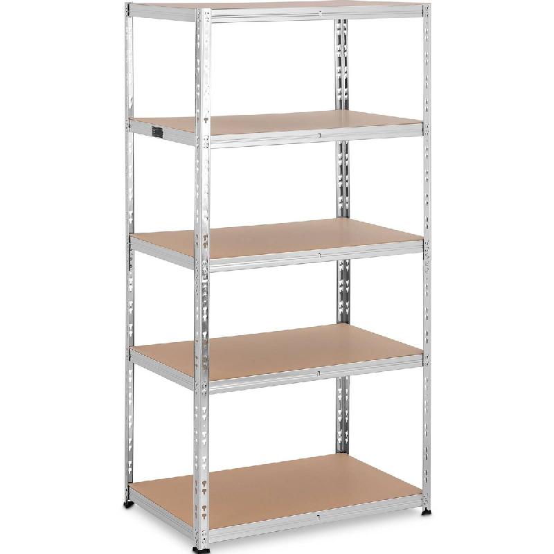 MSW - msw MSW-STSH-36 Étagère charge lourde Étagère métallique Étagère d'atelier 90 x 60 x 180 cm Supporte 5 x 175 kg Gris - gris acier 4062859091246_0