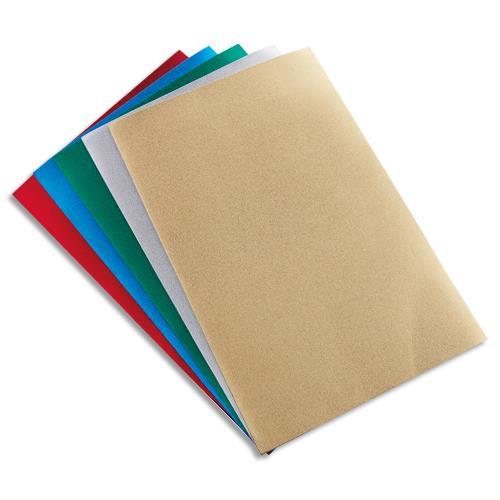 POCHETTE DE 10 FEUILLES O'COLOR DE CAOUTCHOUC MOUSSE 20X30CM, COULEURS METAL ASSORTIES