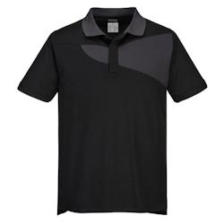 Portwest - Polo de travail manches courtes PW2 Noir / Gris Taille M - M 5036108357475_0