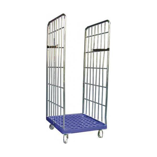 Rollcontainer avec base plastique - L 720 x P 810 x H 1520 mm - Socle résistant et ridelles démontables_0