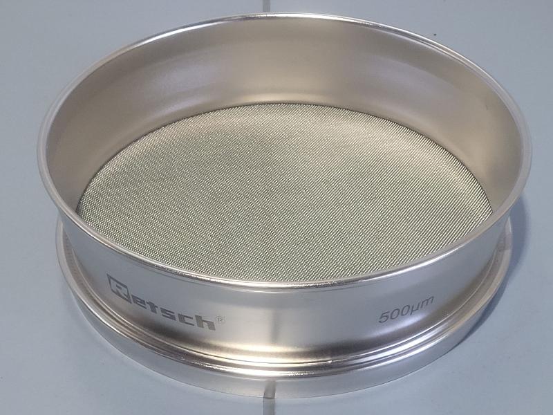 Tamis de test en acier inox RETSCH 200x50mm - 500 µm (0,5mm)_0