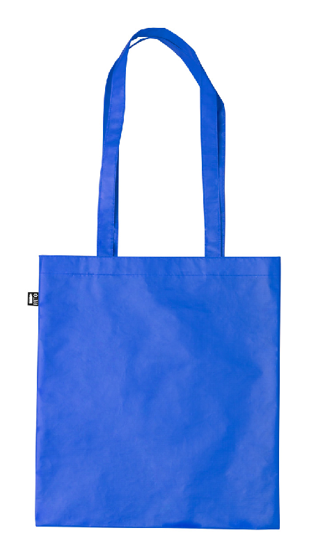 Tote bag publicitaire - laminé en RPET 100 g/m² - anses longues - couleur bleu - 44 g_0