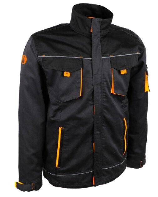 Veste de travail 245G/M² Polyester/ Coton noir et orange VILNO - Tailles : 3XL_0