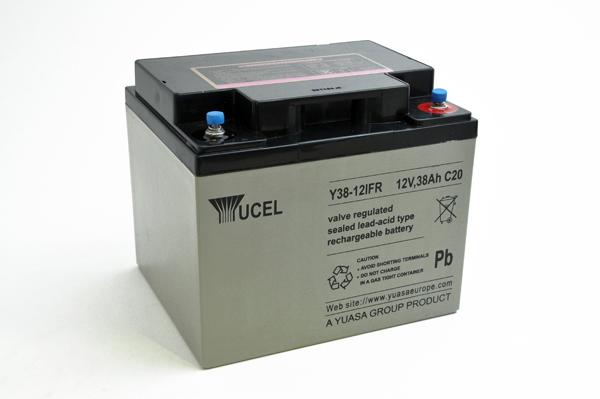 Batterie plomb AGM Yucel Y38-12IFR - 12V 38Ah - Insert M5 - Bac flamme retardante_0