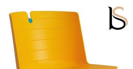 Chaise de conférence Mork avec pied chromé. - Jaune_1