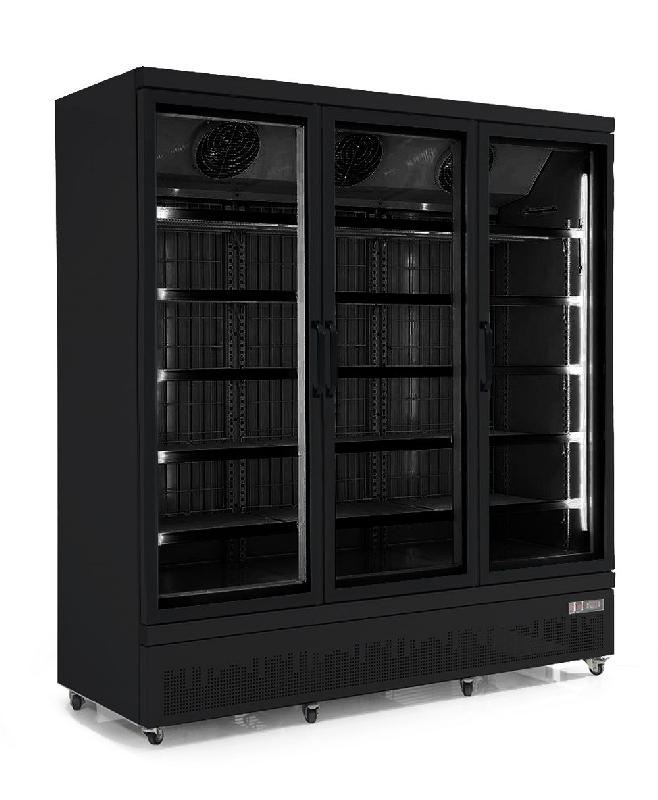 Combisteel - vitrine réfrigérée positive 3 portes vitrées noire_0
