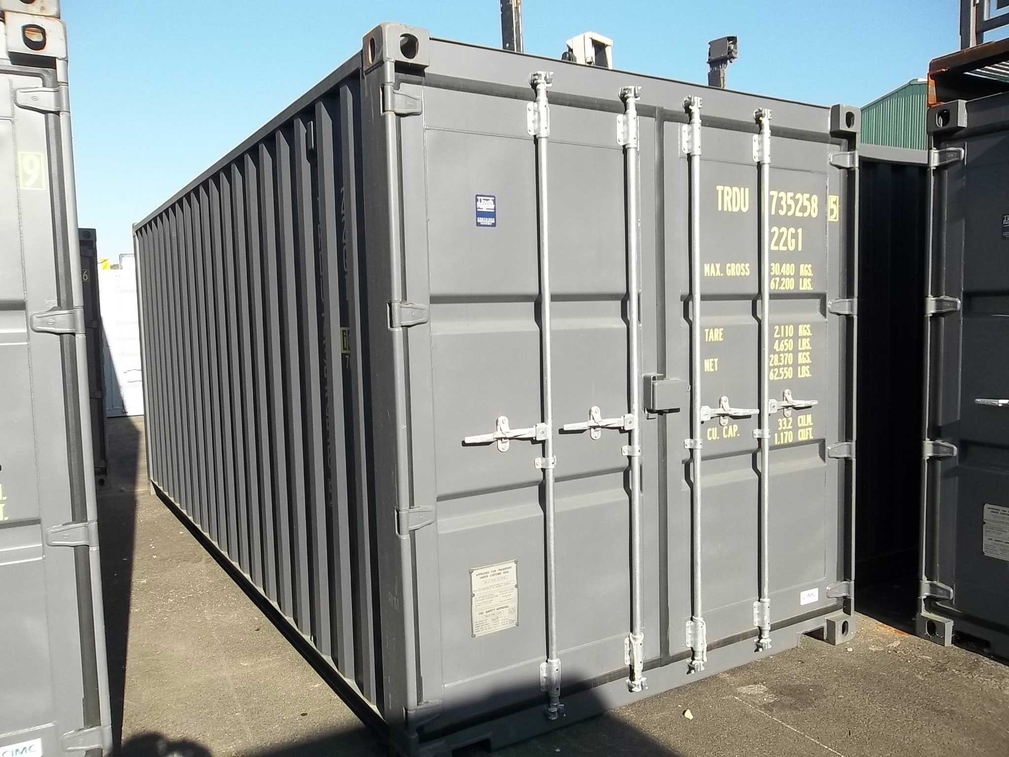 Containers maritimes standards 20' - 6.01m x 2.44m x 2.60m - Finitions variées - Fermeture sécurisée_0