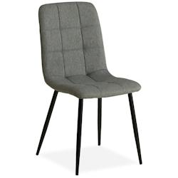 Décoshop26 - Chaise de salle à manger cuisine confortable et moderne en tissu gris pieds en métal noir CDS06001 - gris 3000431769603_0
