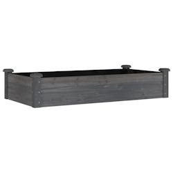 Helloshop26 - Jardinière bac lit surélevé plantes fleurs terrasse jardin de jardin doublure 120 x 60 x 25 cm bois massif sapin gris 02_0039838 - 30_0