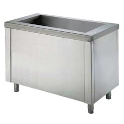 Meuble chauds et bain marie 3 gn 1/1-150 portes - 1200x700x850 mm - 3500 W 230/1V - 10273600 Eurast - gris inox 10273600_0