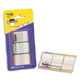 POST-IT CARTE DE 3X22 INDEX STRONG 2,54X3,8CM TRANSPARENT LISERET ROUGE/BLEU/JAUNE BP291 686L-GBREU