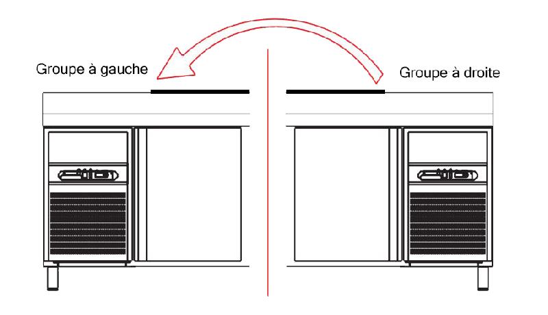 Supplément pour avoir le groupe frigorifique positionné à gauche du meuble refrigéré avec évier - GGF_0