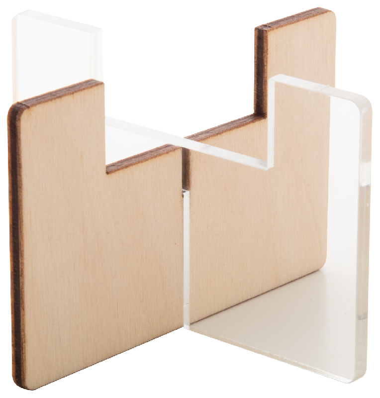 Support pour bougie en contreplaqué de bouleau et acrylique transparent - livré dans une boîte à plat_0