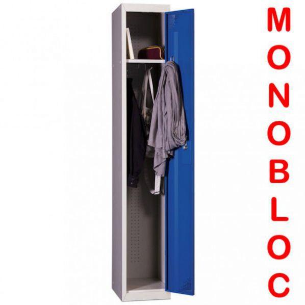 Vestiaire industrie propre monobloc 1 case Gris - robuste, léger et sécurisé_0