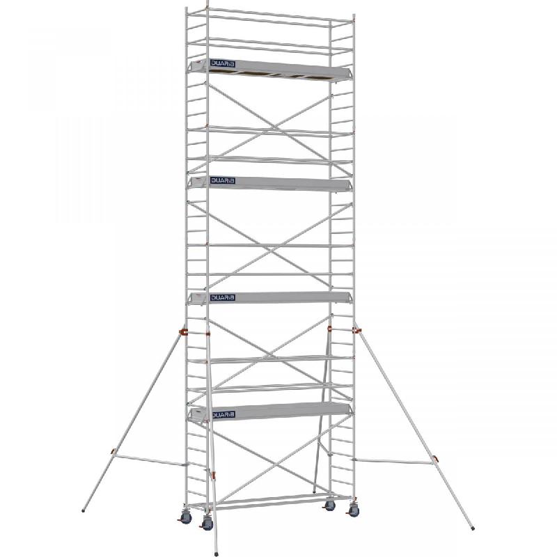 Échafaudage roulant aluminium DOCKER 85 version lisses - Hauteur de travail : 9,90 m - DUARIB - 7130080_0