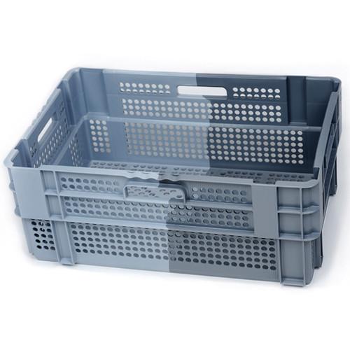 Bac plastique Gerbable Emboîtable à 50% Ajouré Bicolore 600 x 400 x 246 mm - Réf : BAC160BM6424000_0