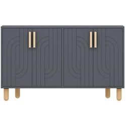 Buffet 4 portes en aggloméré Rodney anthracite Hanah Home - gris 8684283501816_0