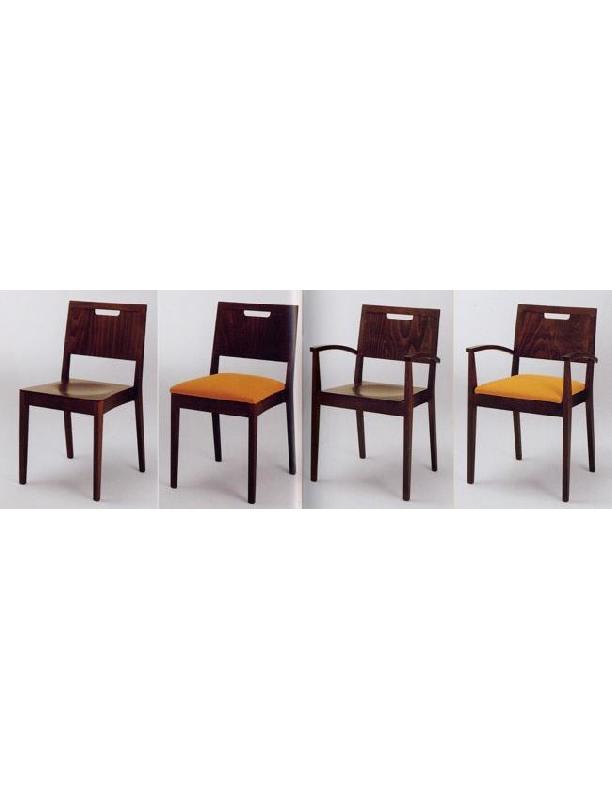 Chaise de restaurant Nikita - assise rembourrée et dossier en bois_0
