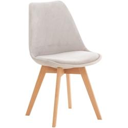 Décoshop26 - Chaise de salle à manger x1 design scandinave en velours gris clair et pieds en bois clair 10_0002282 - gris 3000250936279_0