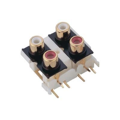 CINCH/RCA EMBASE FEMELLE VERTICALE BKL ELECTRONIC 072385 PÔLES: 4 OR, ROUGE, BLANC 1 PC(S)