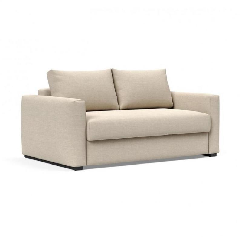 Canapé convertible design avec accoudoirs - COSIAL Innovation Living - Tissu Phobos Latte - 140x202 cm_0
