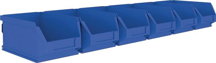 Jeu de boîtes de rangement ouvertes H75 x L602 x P180 mm - Acier galvanisé avec boîtes de rangement ouvertes 6 x MK5 bleu MAUSER_0