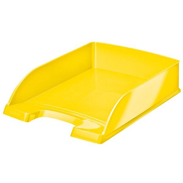 LEITZ Lot de 5 Corbeille à courrier Plus Wow A4, en polystyrène choc, coloris jaune - jaune 52263016_0
