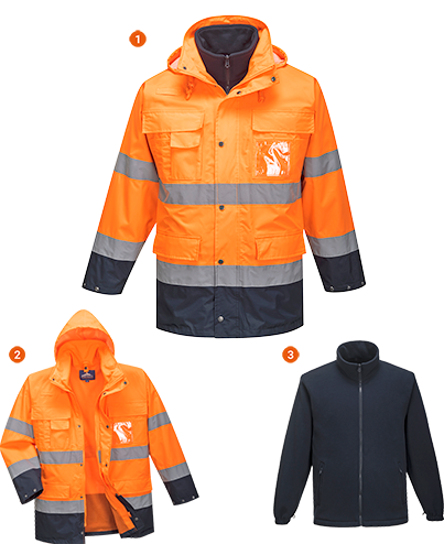Parka haute visibilité 3 en 1 - Orange marine - S162, taille 3XL - Certifiée CE, bandes réfléchissantes, capuche détachable_0