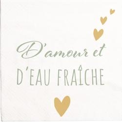 Serviettes 33 x 33cm d'amour et d'eau fraiche (240 unités) MESA BELLA - blanc Matériau naturel 3701168943228_0