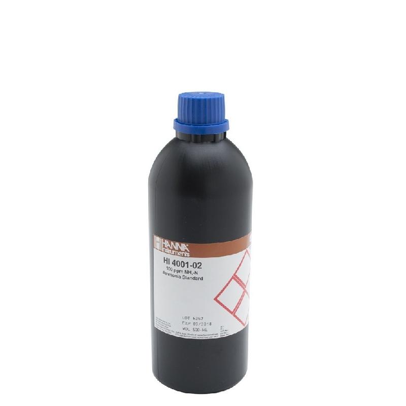 Solution étalon 100 mg/L ammoniaque (N), 500 mL - HI4001-02 - pour potentiométrie directe et incrémentale_0