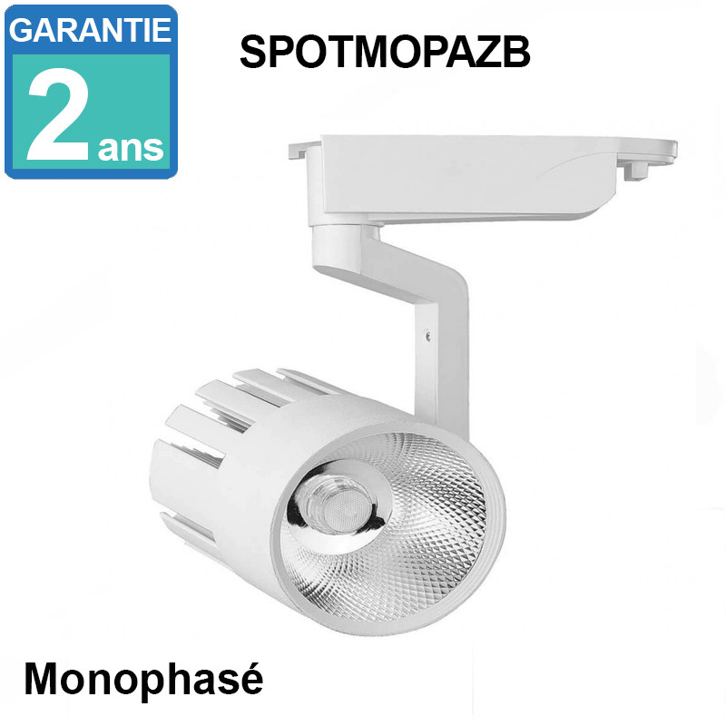 Spot LED 30W ROMA monophasé pour rail - 35° - lentille double effet - réf 4762c2_0