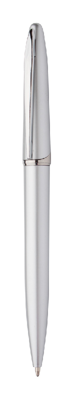 Stylo à bille en plastique argenté - encre bleue - 6g_0