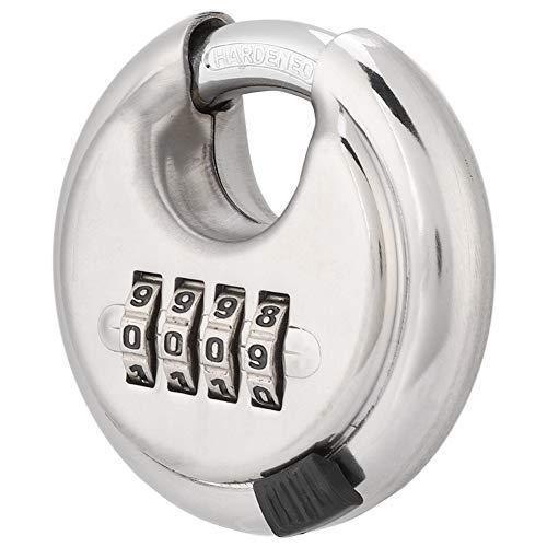 Cadenas rond en acier inoxydable - verrouillage par mot de passe - combinaison à 4 chiffres, facile à utiliser_0