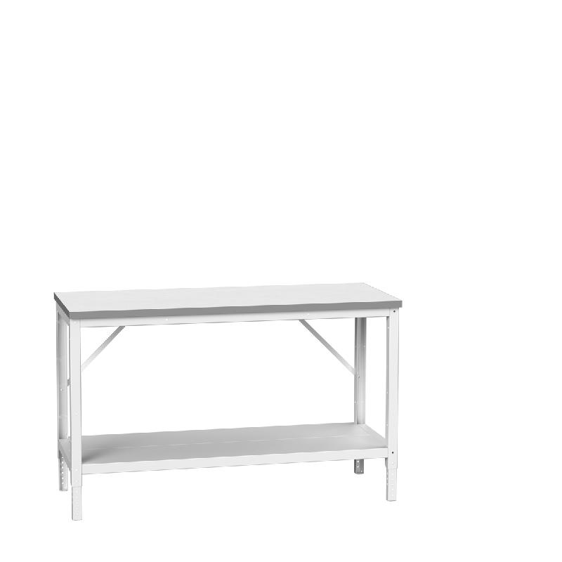 16922009.16 - Établi Verso avec ossature réglable, tablette inférieure et plateau ESD - 1500x600x780-930 mm - RAL 7035_0