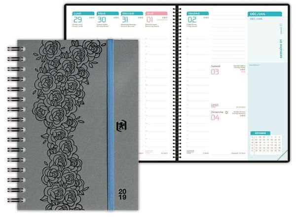 AGENDA SEMAINIER OXFORD SO CHIC 15X21 CM -GRIS - NEUF - OXFORD