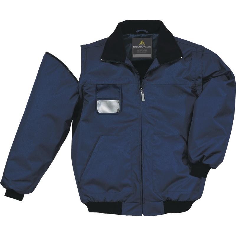 Blouson de travail polyester Oxford enduit PU - manches amovibles - doublure polaire - Reno_0