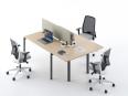 Bureau bench 3 personnes compact FORMULA P65 avec cloisonnette acoustique - Novanta_0