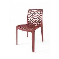 Chaise Saphir en polypropylène de haute qualité, coloris Marsala, empilable. Marque Grandsoleil. Dimensions : 52x51x81 cm. - magenta plastique polyp_0