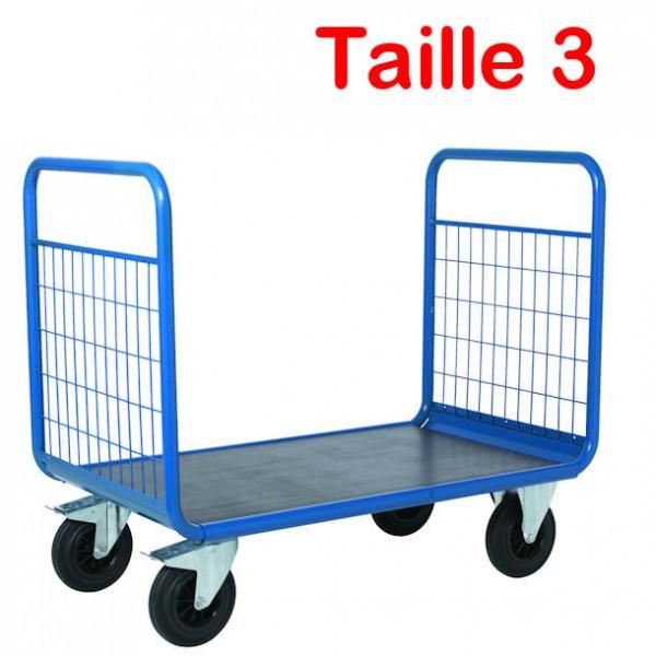 Chariot 2 dossiers grillagés - Capacité 500 kg - Rolléco_0