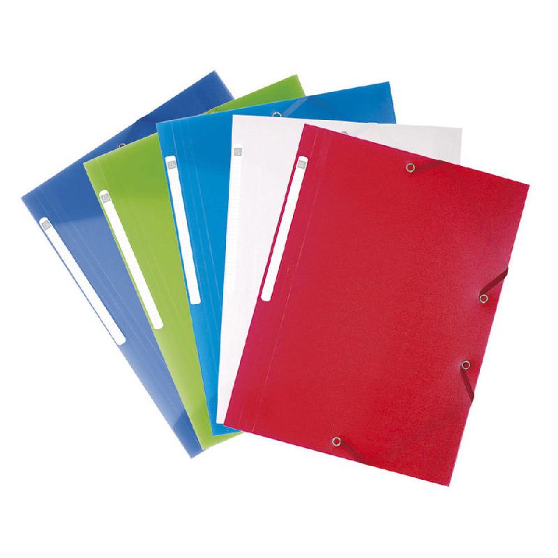 CHEMISE BOX A ELASTIQUE EXACOMPTA - EN POLYPROPYLENE TRANSLUCIDE A4 - DOS 2,5 CM - COLORIS ASSORTIS - PAQUET DE 10  - LOT DE 10