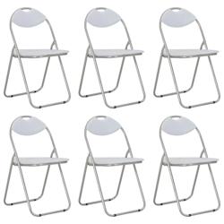 Décoshop26 - Lot de 6 chaises de salle à manger cuisine pliantes design rétro synthétique blanc CDS022778 - blanc 3000030721538_0
